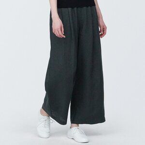 Muji Black Wide Leg Linen Pants